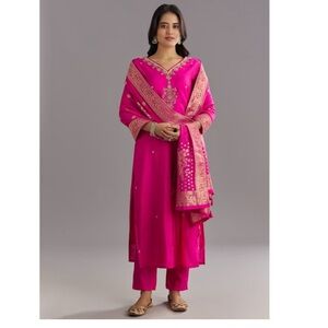 Pink Embroidered Traditional Outfit